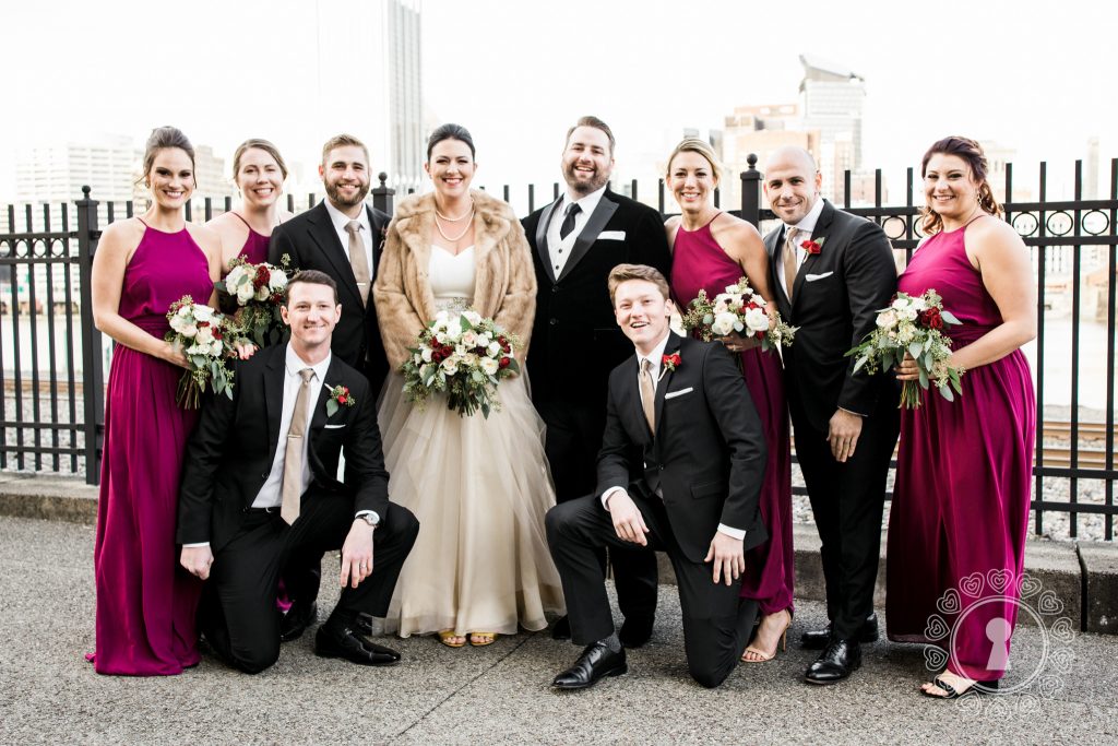 Station-Square-Bridal-Party-Winter-Wedding